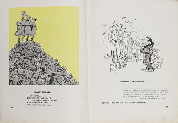 [Маршак С. Урок истории / Кукрыниксы; пер. с рус. Элис Оран.]. Marchak S. Leçon d'histoire / Les Koukryniks, S. Marchak; trad. du russe par Alice Orane. M.: Éd. en langues étrangères, 1946.